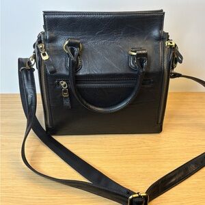 Cobbler Legend Black Leather Top Handle Purse Like New!!!